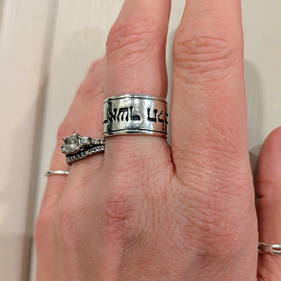 James Avery Sterling Silver Hebrew I Will Follow Band Ring Size 6.5 RETIRED - Picture 7 of 7